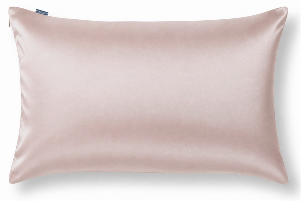 RENESSY Organic Silk Pillowcase 50x75cm, 100% Mulberry Silk, 22 Momme – Pink