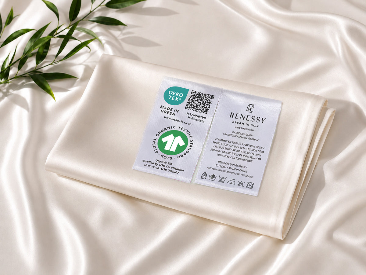 Close-up of smooth organic silk texture